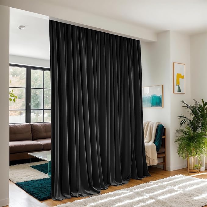 Floor to Ceiling Curtains for Wall Ceiling Mount Track, Room Separator Extra