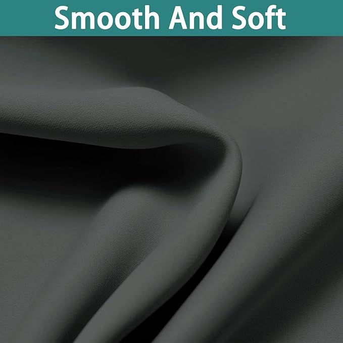Yakamok 100% Blackout Curtains 72 Inches Long, 2 Thick Layers Thermal Insulated