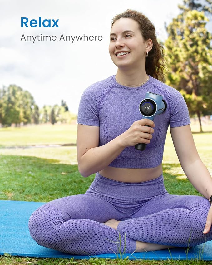 RENPHO Massage Gun Deep Tissue, Portable Percussion Massager for Back and Neck, Gifts for Men and Women, Handheld Device with Carry Case, Active