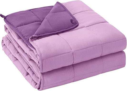 yescool Weighted Blanket for Adults (17 lbs, 60" x 80", Purple) Cooling Heavy Blanket for Sleeping Perfect for 110-130 lbs, Queen Size Breathable Blanket with Premium Glass Bead, Machine Washable