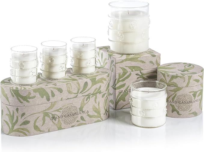 Zodax Grand Casablanca Glass Jar Scented Candle for Home Decor - Single-Wick Candle Ideal for Kitchen and Bathroom - Makes a Great Gift for Women and Men - Wild Tuberose- 2.82 Oz. - 3 Pack