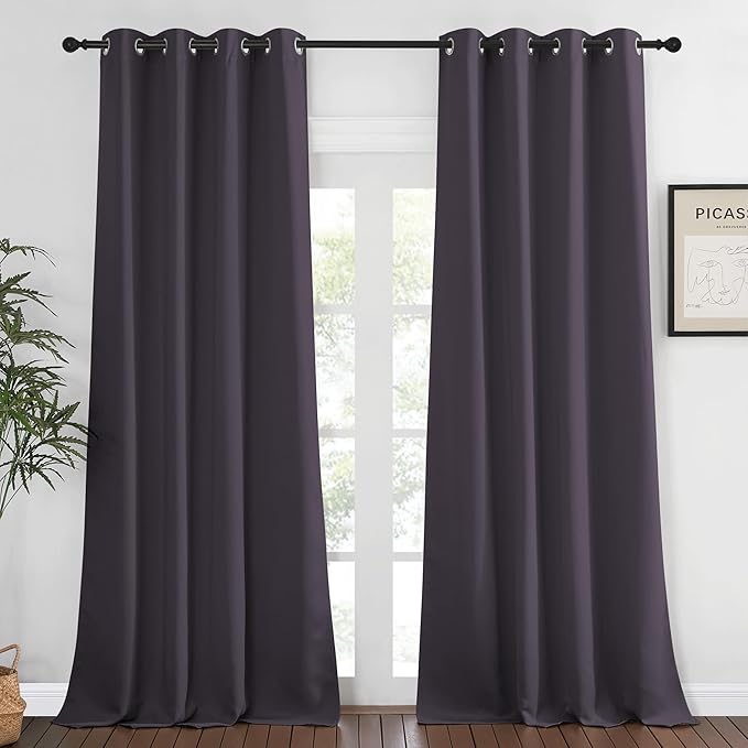 NICETOWN Bedroom Curtain Room Darkening Drapery 102 inches Length