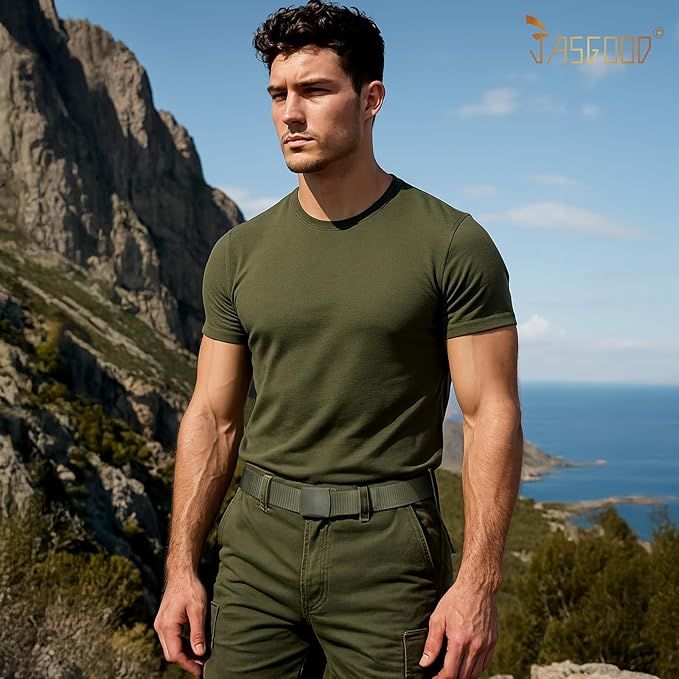 JASGOOD Nylon Canvas Breathable Military Tactical Men Waist Belt With Plastic Buckle