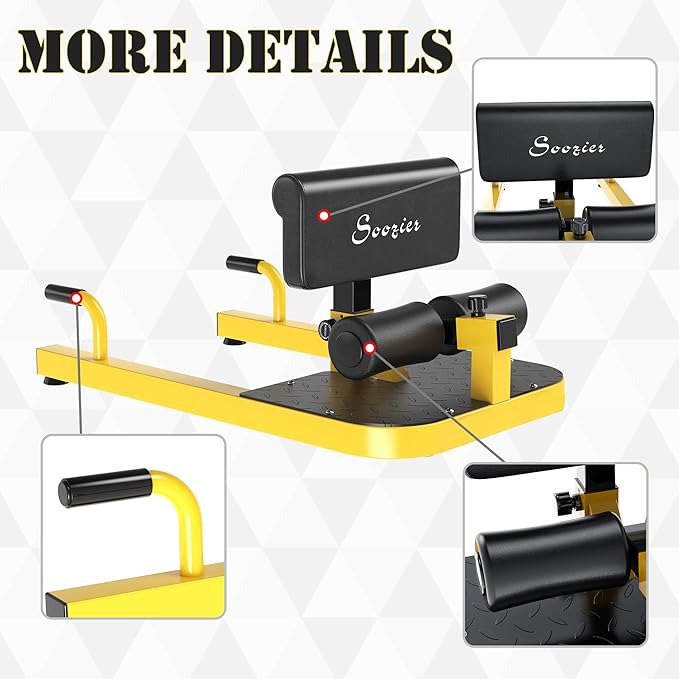 Soozier 3-in-1 Padded Push Up Sit Up Deep Sissy Squat Machine Home Gym Fitness Equipment