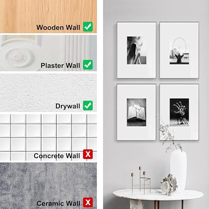 50pcs Picture Hangers with Different Sizes, Heavy Duty 30-100lbs Picture