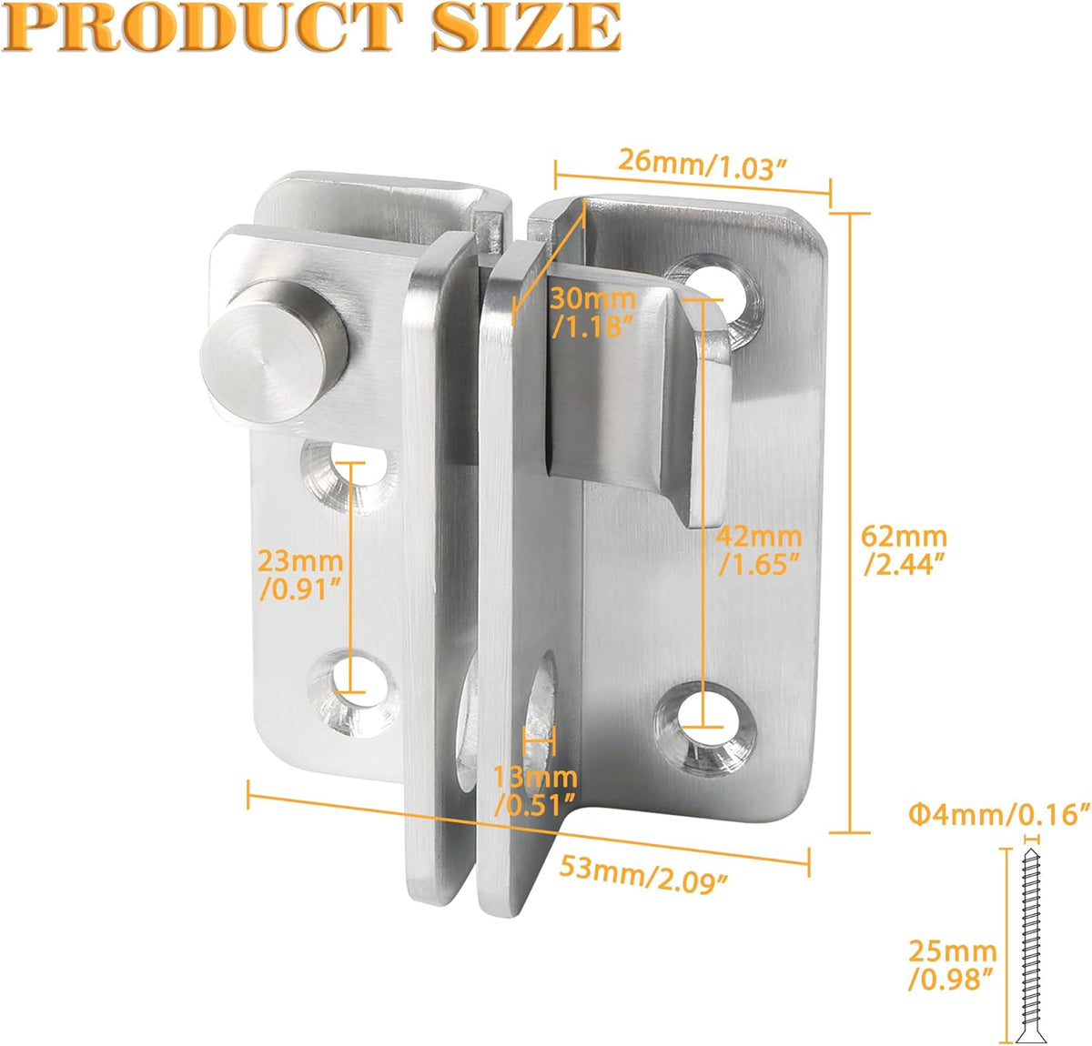 Alise Flip Latch Gate Latch,Shed Door Latch Barn Door Lock Shed Lock Shed Latch,Brushed Stainless Steel Locking Latches for Shed Barn Fence Chicken Dog Cage Window Cabinet Backyard Garage,L-Size