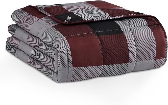 L'AGRATY Weighted Blanket - 60"x80" 25lbs Cooling Breathable Heavy Blanket Microfiber Material with Glass Beads Big Blanket for Adult All-season Summer Fall Winter Soft Thick Comfort Blanket