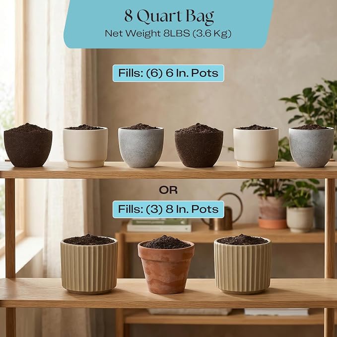 Rosy Soil Houseplant Potting Soil, Organic Indoor Potting Mix with Biochar and Worm Castings for Monstera, Pothos, Tropical Indoor Plants - Peat Free - 8qt