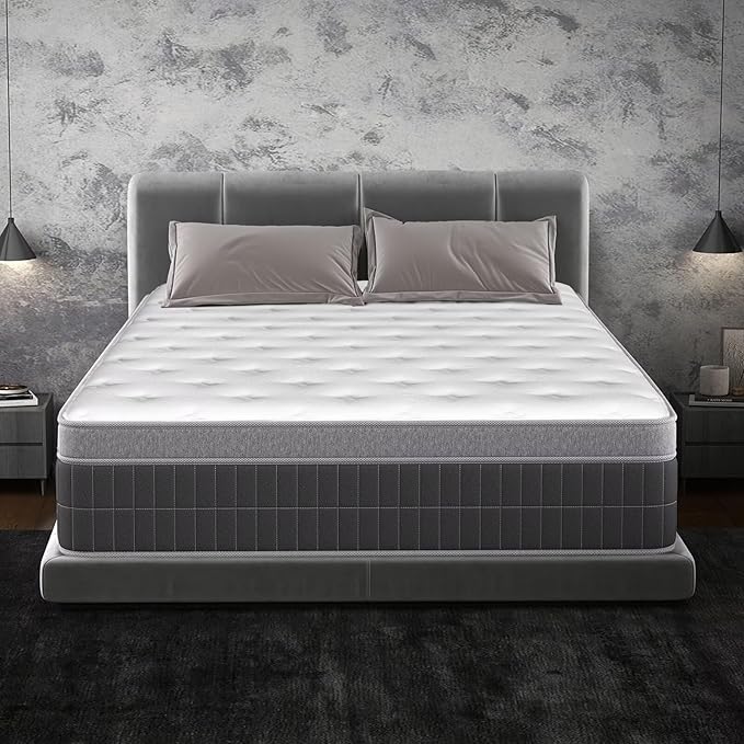 inight Full Mattress 12 Inch, Individual Wrapped Pocket Springs Zoned Hybrid Mattress with Gel Memory Foam, Ergonomic Pressure Relief, Enhanced Edge Support, Breathable Comfort Night, 365-Night Trial