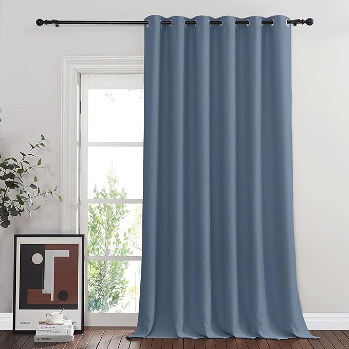 NICETOWN Blackout Sliding Glass Door Curtains, Room Darkening Thermal Insulated