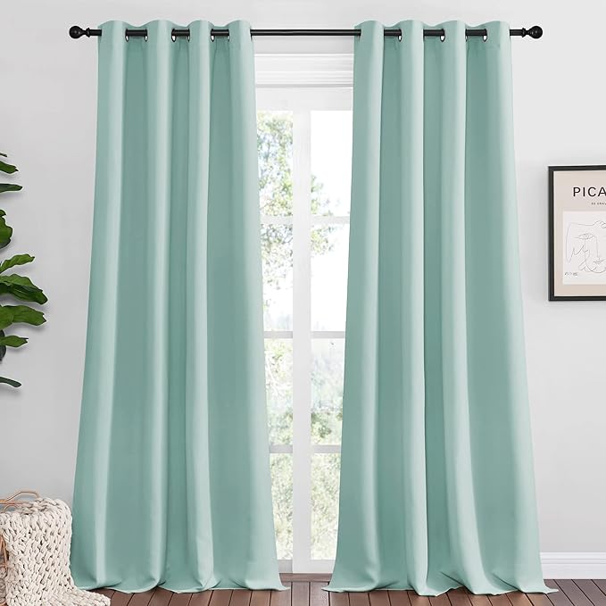 NICETOWN Aqua Blue Blackout Curtains