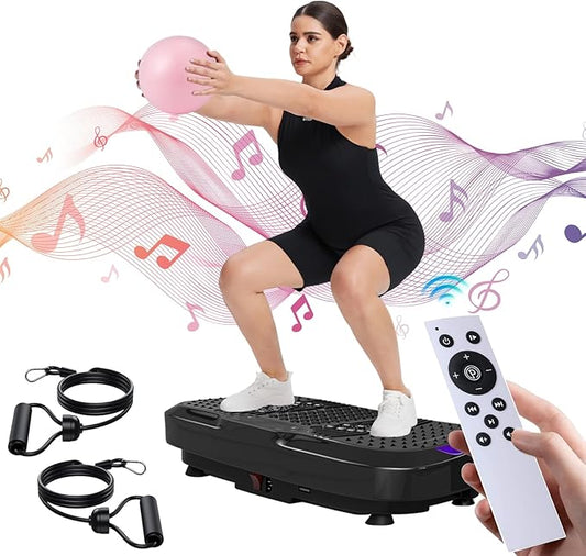 UCIN Vibration Plate Exercise Machine, Vibration Plate for Lymphatic Drainage, 330 Lbs Capacity Vibrating Plate for Weight Loss Home Fitness with Resistance Bands/Pilates Ball