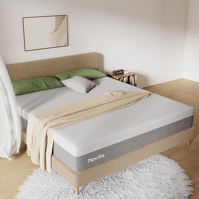 Novilla California King Mattress, 12 Inch Gel Memory Foam Cal King Mattress for Cool Night & Pressure Relief, Medium Plush Feel with Motion Isolating, Bliss