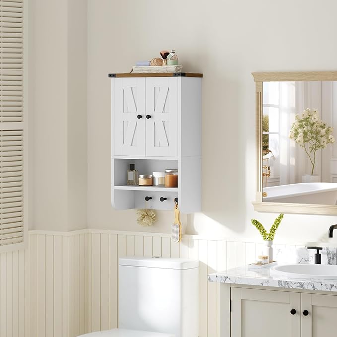 MAHANCRIS Bathroom Wall Cabinet, Farmhouse Medicine Cabinet
