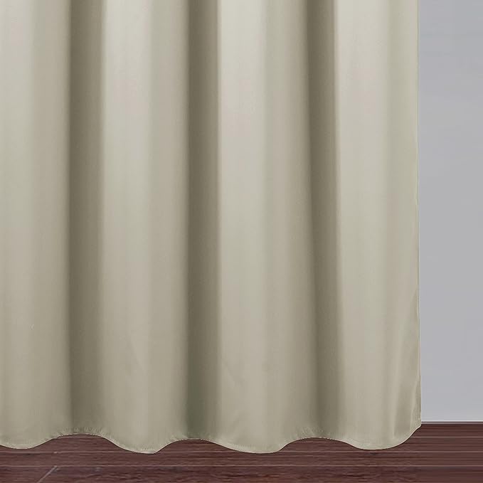 LEMOMO Light Beige Blackout Curtains 52 x 84 Inch Long Beige Curtains Set of 2