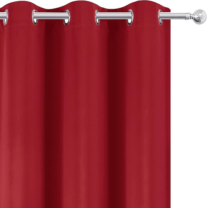 LEMOMO Blackout Curtains 66 x 95 inch/Bright Red Curtains Set of 2