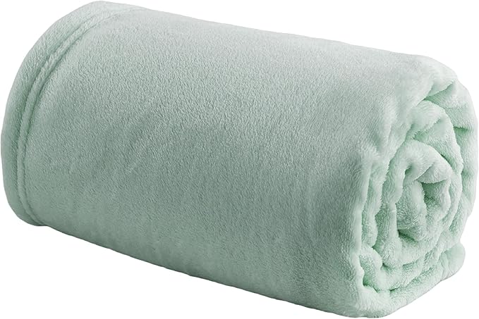 Bedsure Bedding Fleece Blanket for Girls and Boys - Soft Cozy Cute Small Throw Blankets for Travel, 43x55 Inches, Sage Green