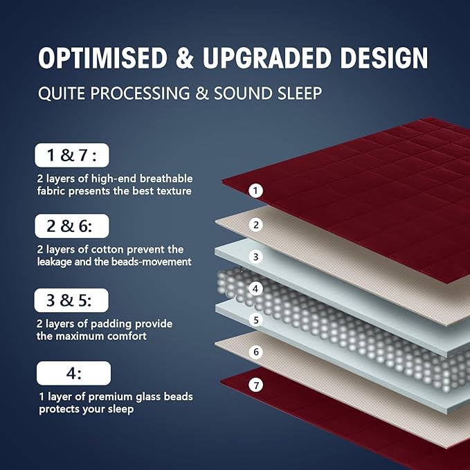 King Size Weighted Blanket for Adults (25 lbs, 80” x 87”, Red Grey) Cooling Heavy Blanket for Sleeping Perfect for 240-260 lbs, Breathable Blanket for Adults & Couple All Season, Machine Washable
