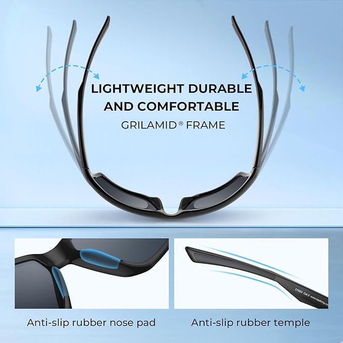 KastKing Osage Polarized Sport Sunglasses for Men and Women, Ideal for Driving Fishing Cycling Running, UV Protection