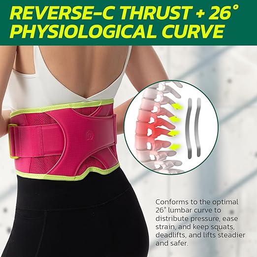 Back Brace for Lower Back Pain Relief, 8X Powerful Support System,Lumbar Support Belt for Men & Women Ergonomic 3D knitted Design with Adjustable Strap for Fitness Running Home Pilates Green L
