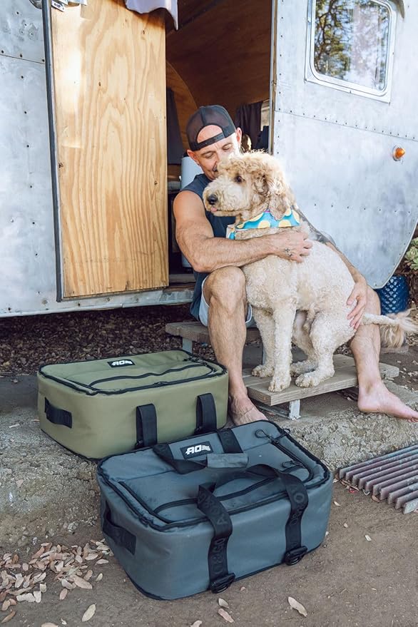 AO Coolers Stow 'n Go Canvas Soft-Sided Cooler, Low Profile and Leak Proof, Insulated for 24-Hour Cold, Hunter Green, 38-Can