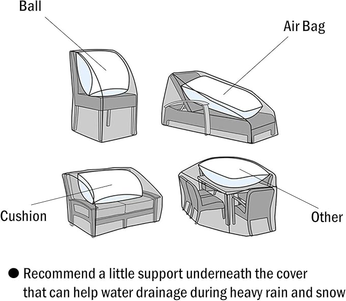 F&J Outdoors Waterproof Anti-UV Heavy Duty Rip-stop Fabric Extra Large Patio Furniture Covers, 140"x86"
