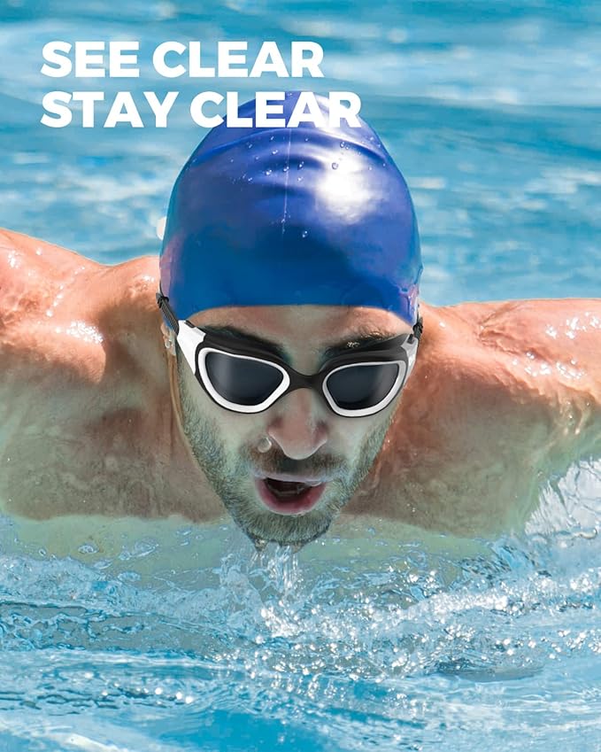 OMID Swim Goggles, P2 Polarized Swimming Goggles for Men Anti-fog Goggles Swimming for Adult Women