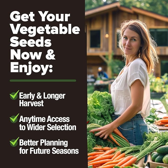20 Heirloom Vegetable Seeds - 10,000+ Survival Seeds and Emergency Prepper Gear - Non GMO Vegetable Seeds for Planting Home Garden Variety Pack