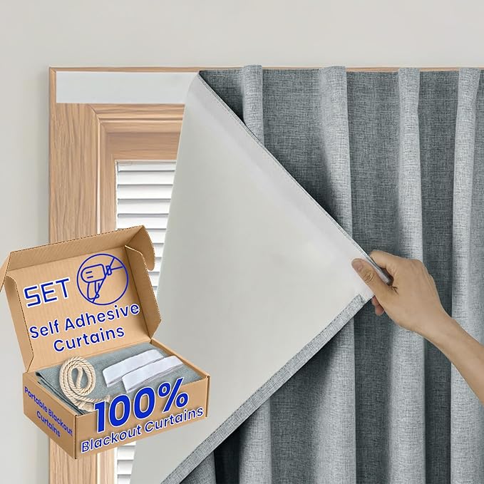 Self-Adhesive 100% Blackout Curtain
