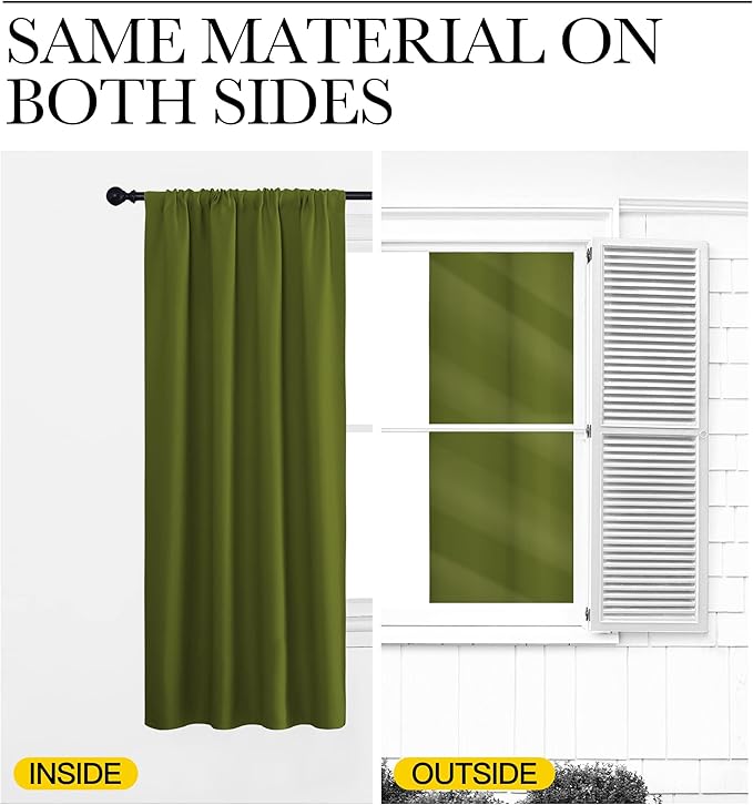 NICETOWN Blackout Curtains for Bedroom, 1 Pair, 70 by 63-inch, Window Treatment