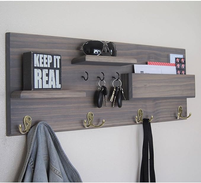 Homanu 10 Pack Coat Hooks, Heavy Duty Double Prong Coat Hooks Wall Mounted