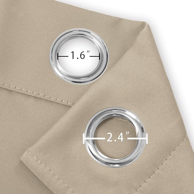 LEMOMO Khaki Thermal Blackout Curtains/38 x 63 Inch/Set of 2 Panels Room