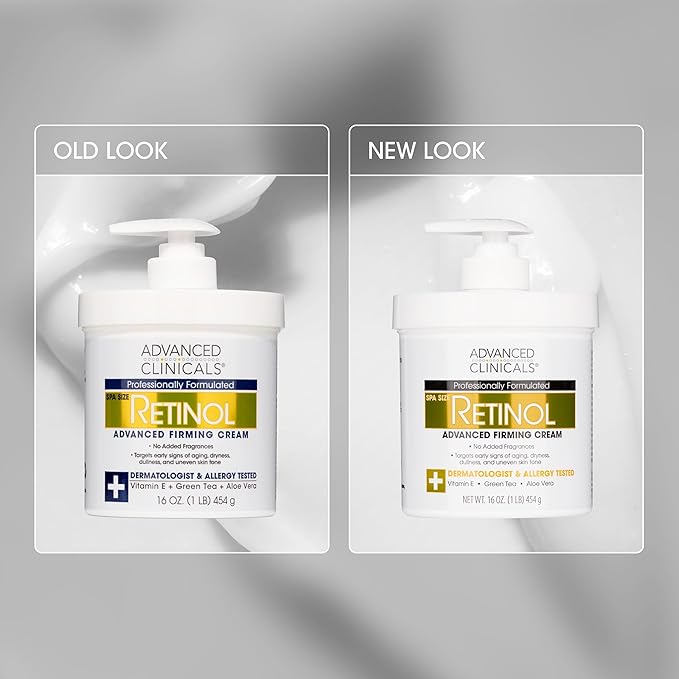 Advanced Clinicals Retinol Body Lotion + Brightening Vitamin C Lotion 2pc Skincare Set For Women & Men | Body Cream & Face Moisturizer Set Helps Improve The Look Of Dark Spots & Uneven Skin Tone, 2PC