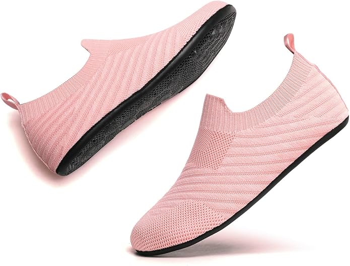 QZKDM Lightweight Slip on Grip Indoor House Slippers Barefoot Non Slip Home Exercise Yoga Shoes for Men Women
