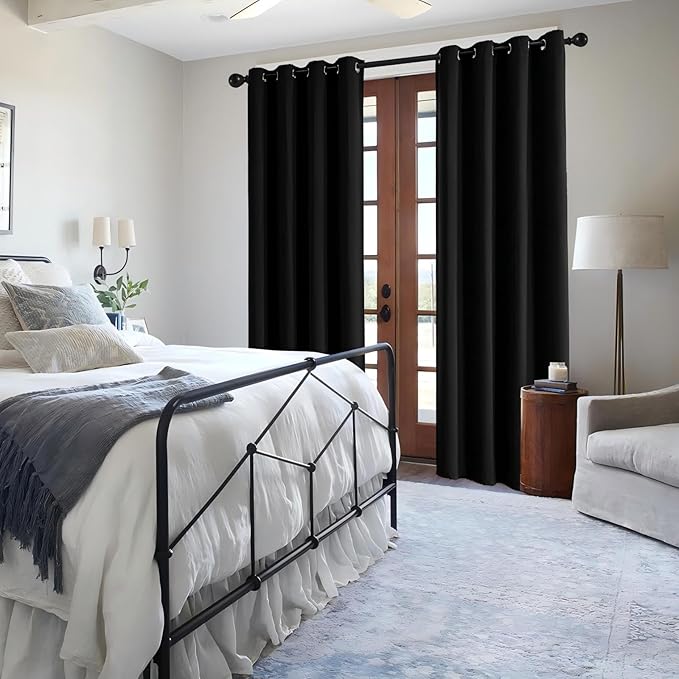 IGEMAEVE Black Out Curtains 84 Inch Long