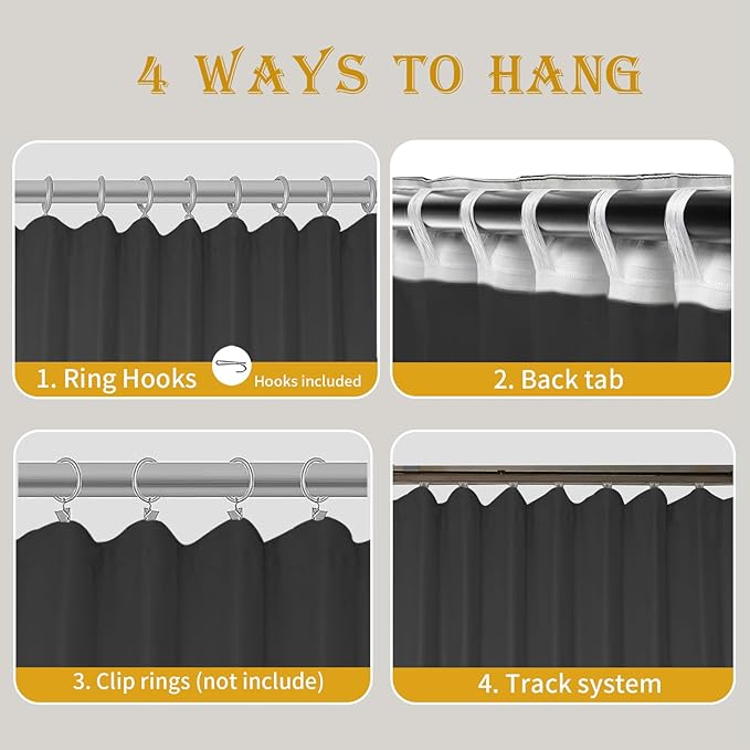Room Divider Curtains for Ceiling Track Rod, 15 ft Wide x 9 ft Tall, 1 Panel
