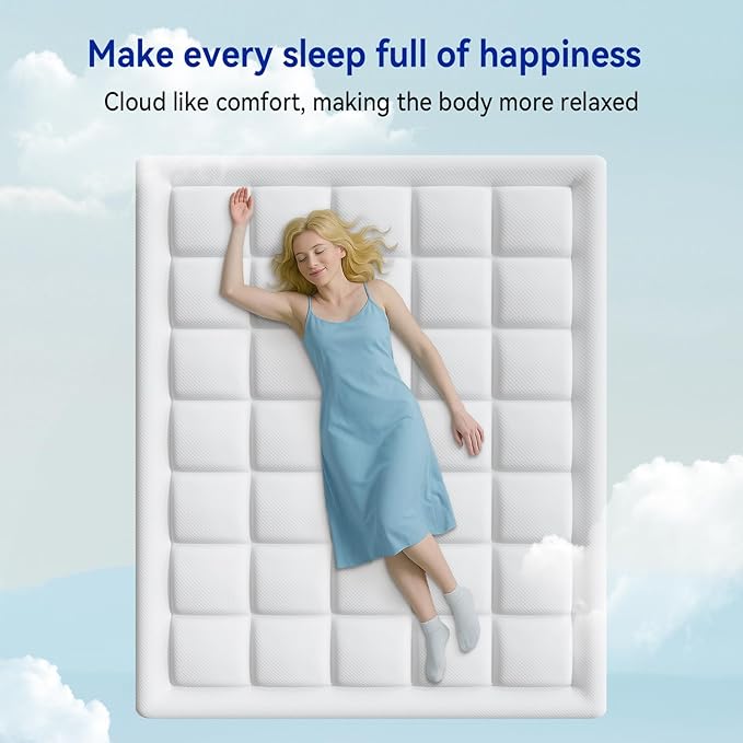 ONENICE 5 Inch Mattress Twin for Kids, Cooling Gel‑Infused Memory Foam Mattresses in a Box, Imitation Cotton Fabric with 3D Down Alternative Filling Pillowtop CertiPUR-US® Certified, Fiberglass-Free