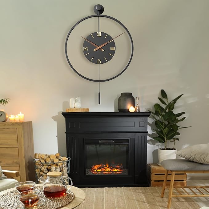 34.6×24 Inch Large Modern Decorative Oversized Pendulum Wall Clocks