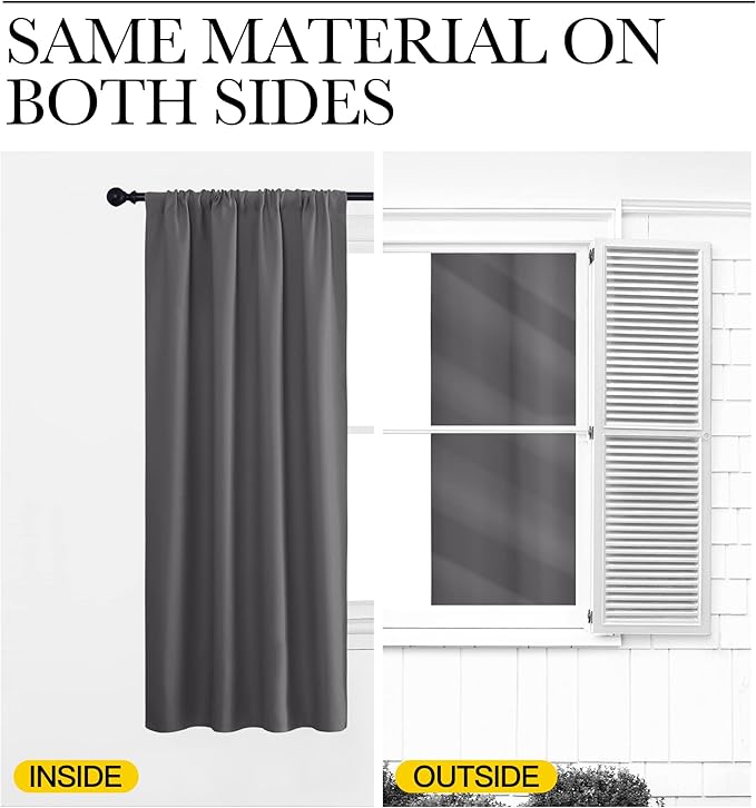 NICETOWN RV Bunk Curtains, Thermal Insulated Rod Pocket Blackout Blinds & Drapes