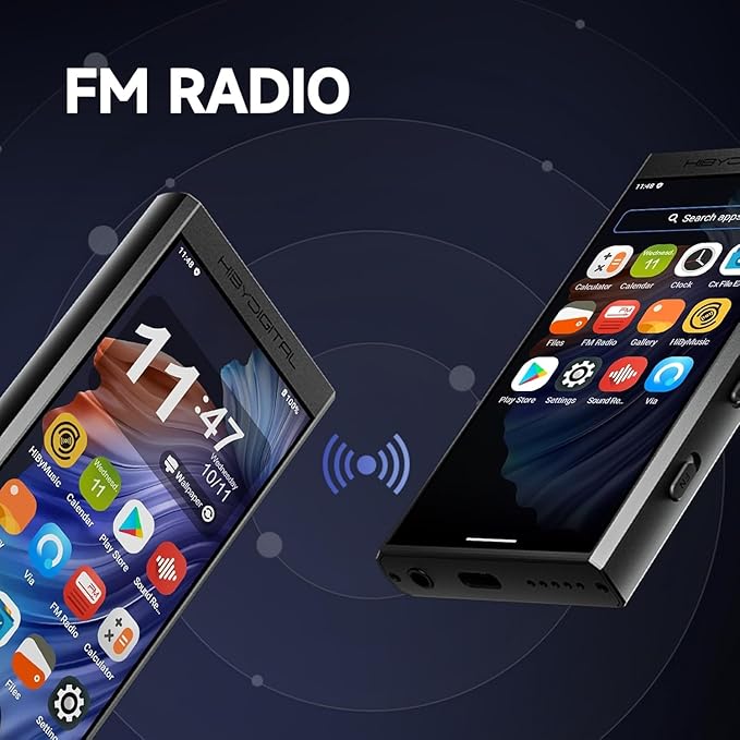 HiBy Digital M300 Android MP3 Player with Bluetooth and WiFi Streaming Player Android 13 Snapdragon 665 HiFi Audio (PCM/DSD) FM Radio Speaker Touchscreen 128GB + 2TB Expandable Storage