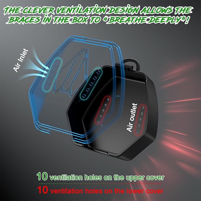 ARGOMAX Sports Lip Guard Case with Clip, Specializing Storage of Mouthguards with Lip Protection. Compatible with Various Brands of Football Lip Guard, Black+Green.