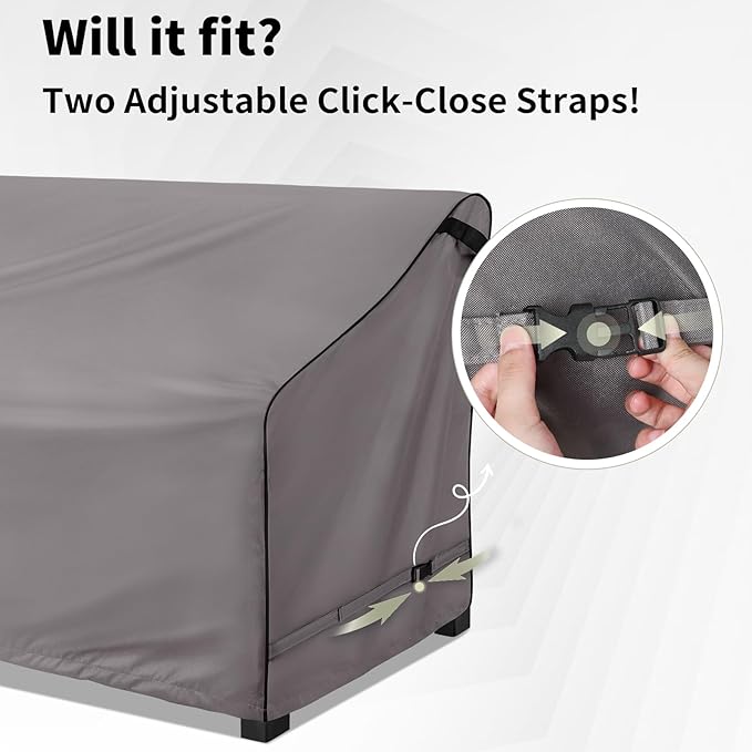 KylinLucky Outdoor Patio Sofa Cover fit 78 x 33 x 32 inch, 77 x 32, 76 x 31 Waterproof Weatherproof Heavy Duty 600D Garden Furniture Cover for Outside Sofa Couch