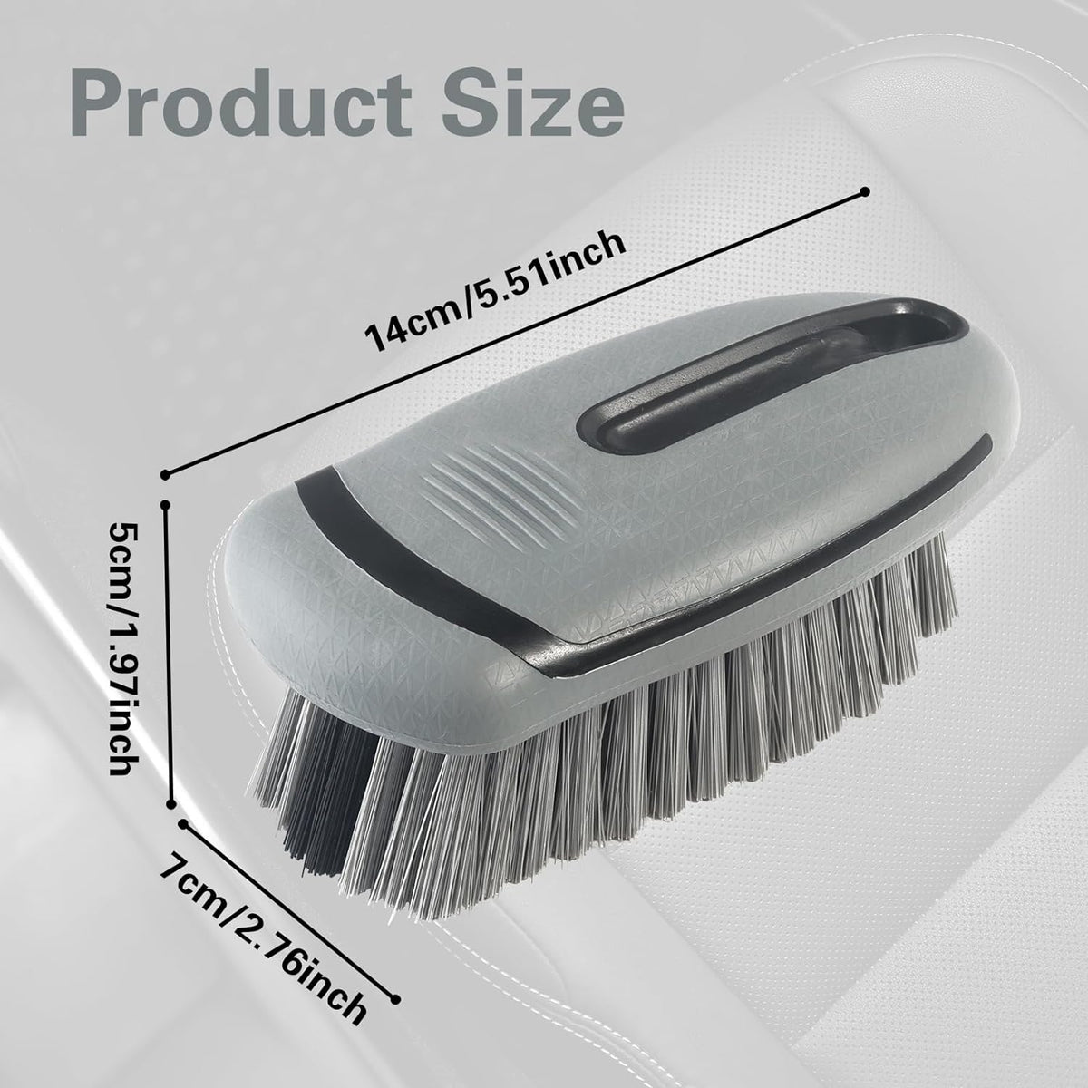 Carpet and Interior Cleaning Brushes, car Cleaning Brushes, Carpet Washing Brushes, Hard Bristle Detail Brushes, car and Home Interior Leather Brushes (Grey)