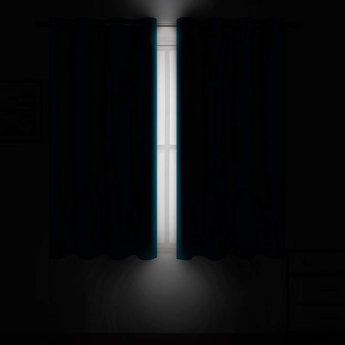 LEMOMO Teal Blackout Curtains/52 x 108 Inch/Set of 2 Panels Room Darkening