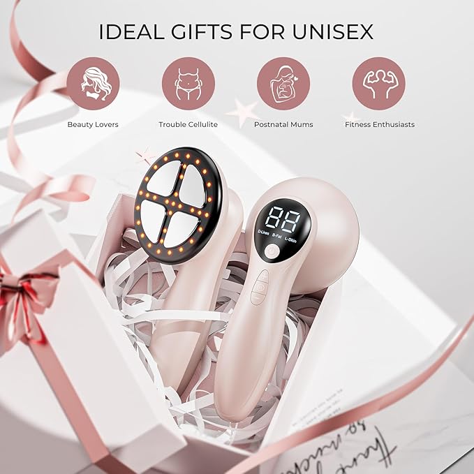 Depsoul Cellulite Massage Tool - 3 Modes 10 Levels Electric Cellulite Body Massager Machine, Skin Tightening Device with Heating Function for Home Use on Belly, Arm, Waist, Leg, Buttocks, Back
