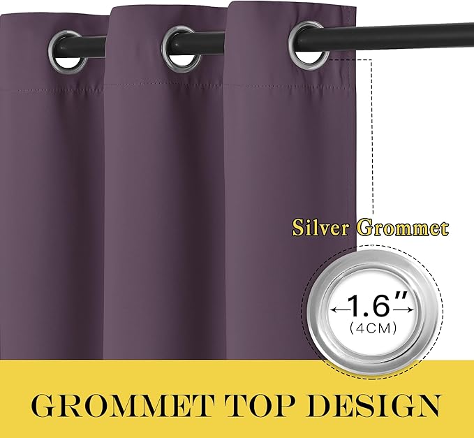 NICETOWN Patio Door Curtain 84 inches Long, Grommet Room Divider Curtain Panel