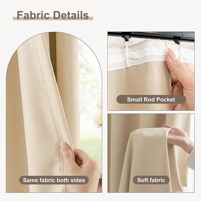 hoeflife Blackout Curtains for Bedroom Room Darkening Curtains for Living Room