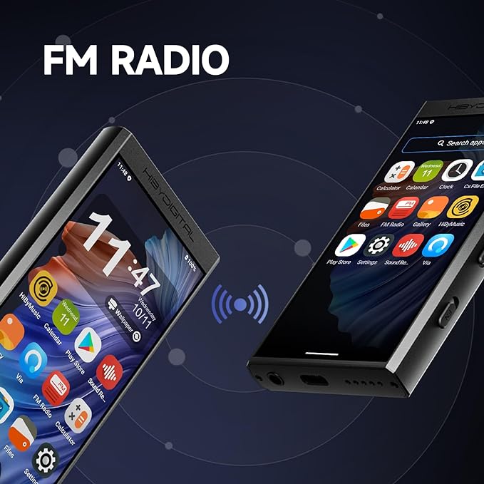 HiBy Digital M300 Android MP3 Player with Bluetooth and WiFi Streaming Player Android 13 Snapdragon 665 HiFi Audio (PCM/DSD) FM Radio Speaker Touchscreen 32GB + 2TB Expandable Storage