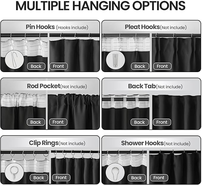 Floor to Ceiling Curtains for Wall Ceiling Mount Track, Room Separator Extra