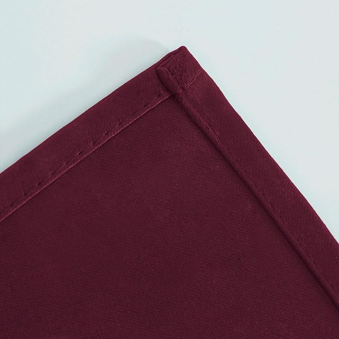 LEMOMO Blackout Curtains 52 x 90 Inch Long Burgundy Red Curtains Set of 2